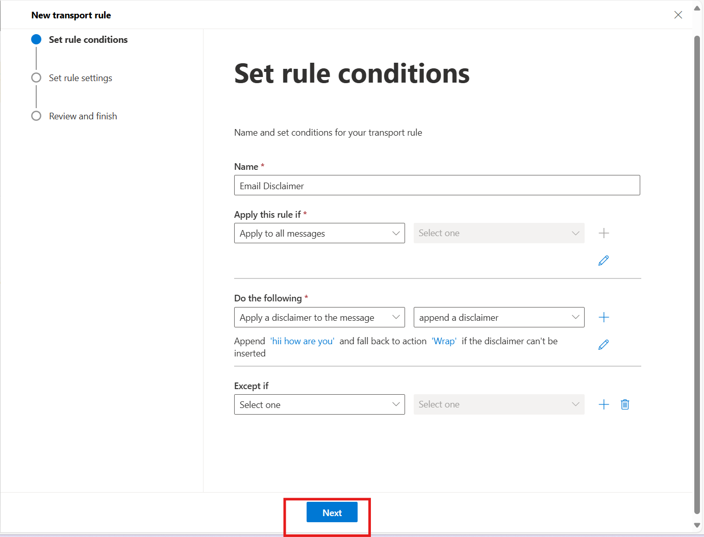 Configure Rule Conditions