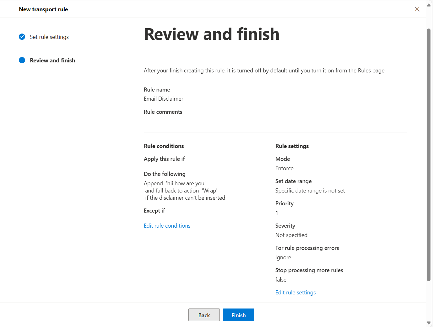 Review and Finalize the Rule