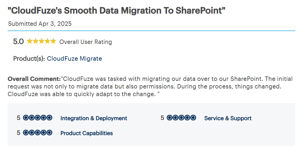 SharePoint migration success story