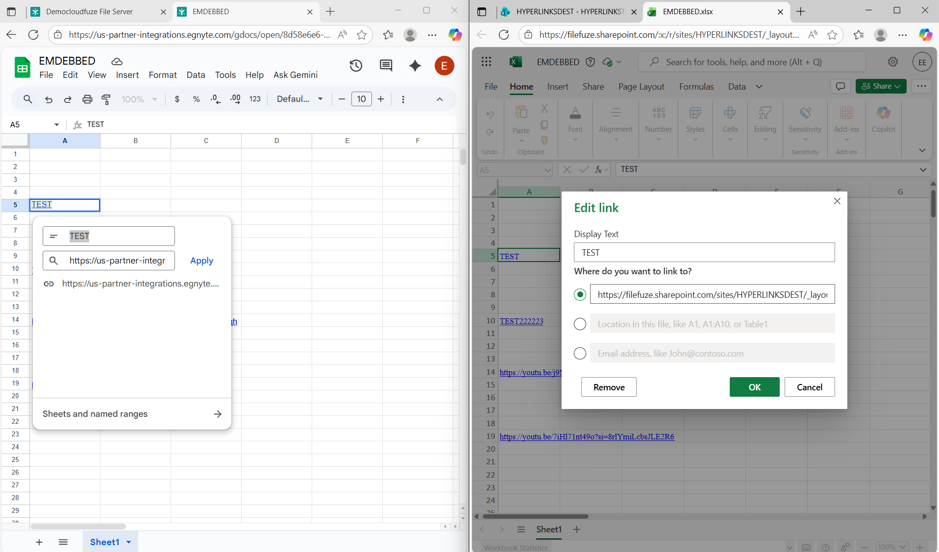 Shows how our tool retains the addresses of links present within a file