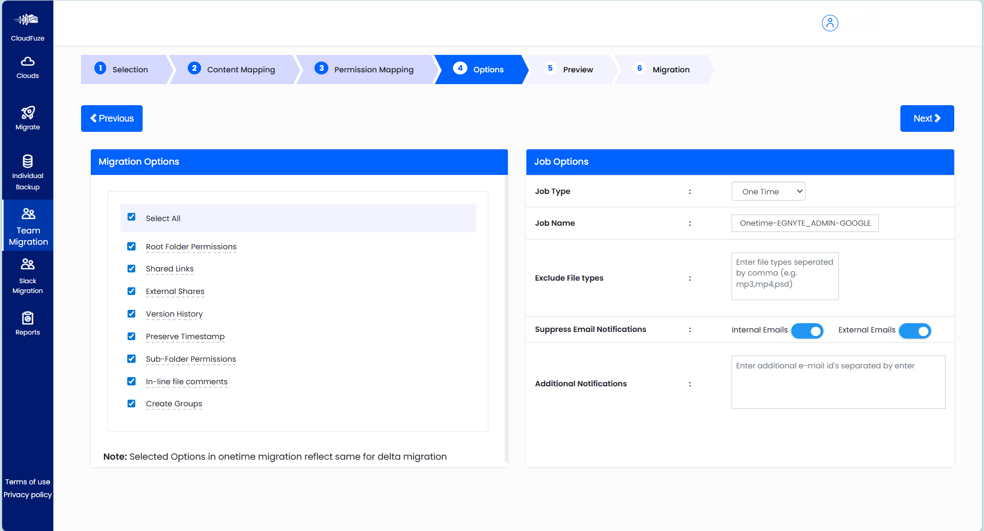 Supported metadata by CloudFuze Migrate from Egnyte to Google Shared Drives