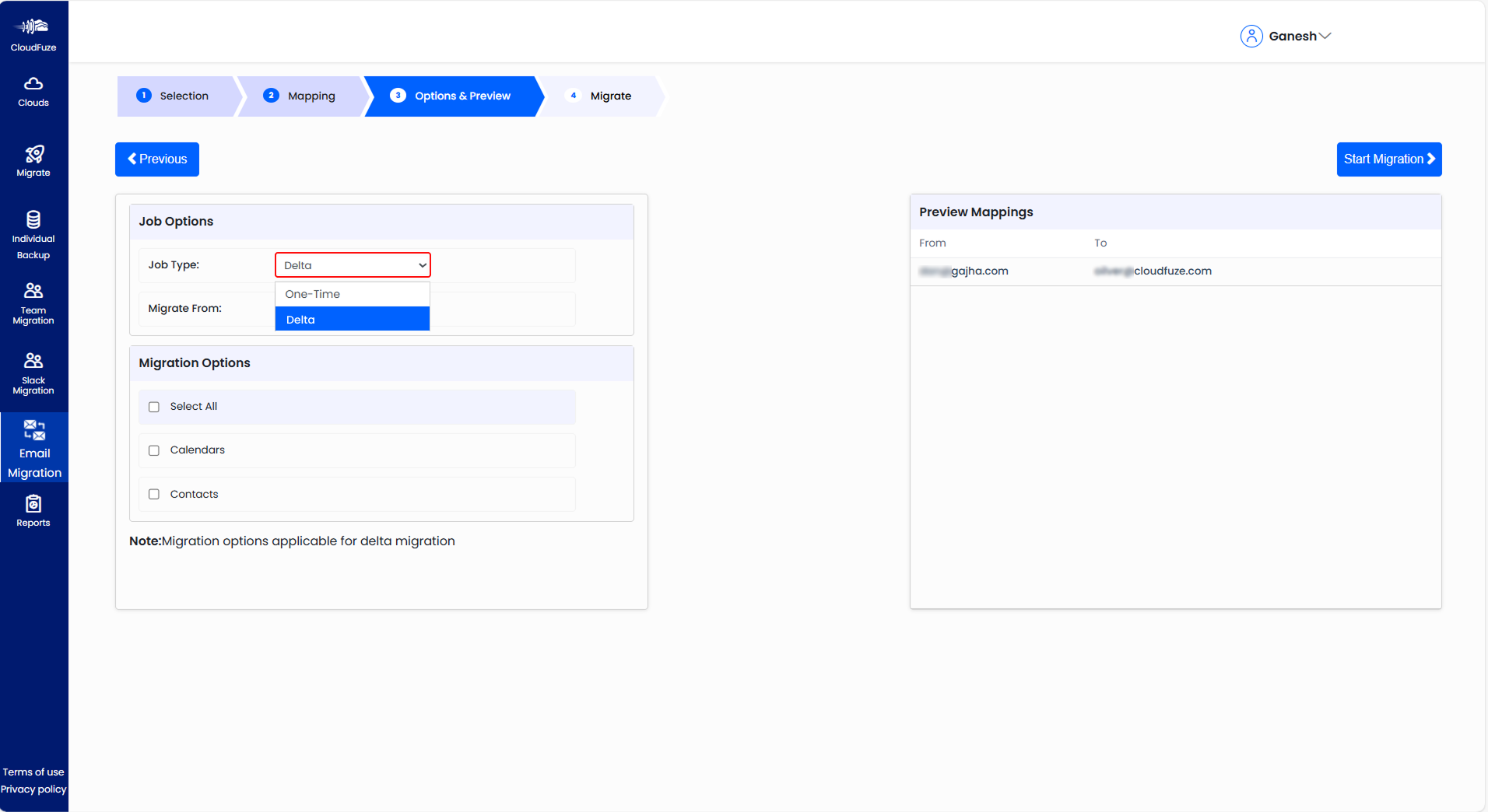 Switch Outlook to Gmail with Unlimited Delta Migration