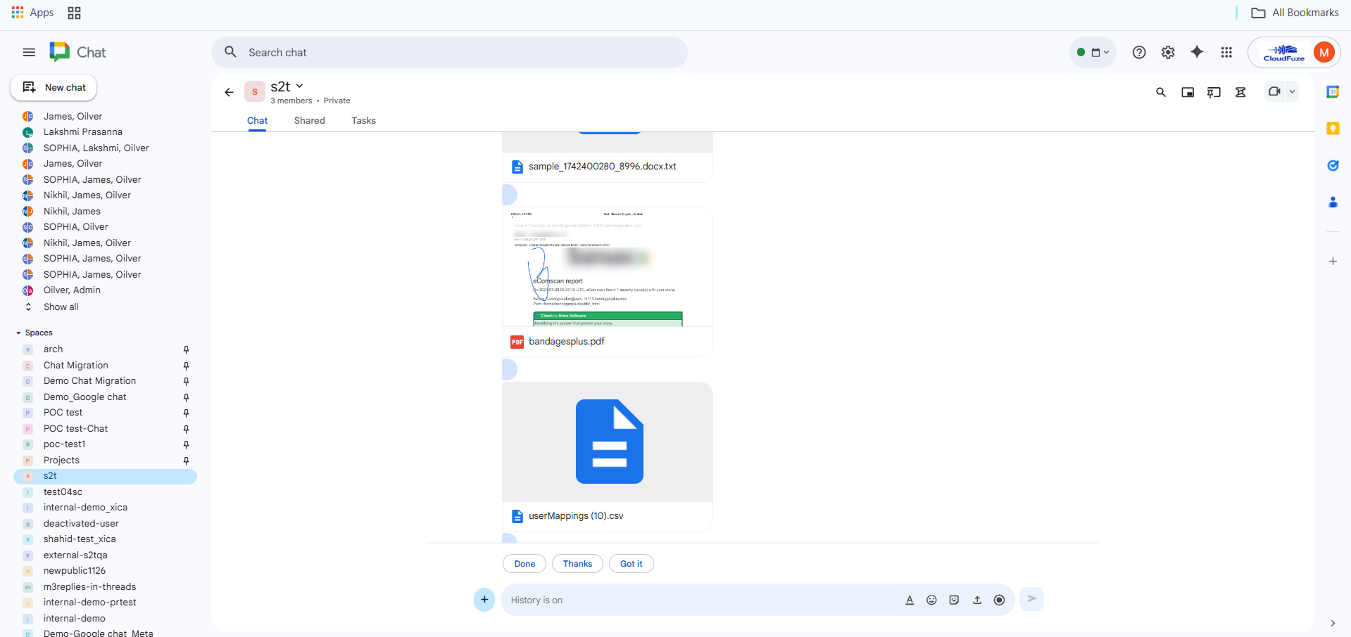 slack attachments migrated to google chat