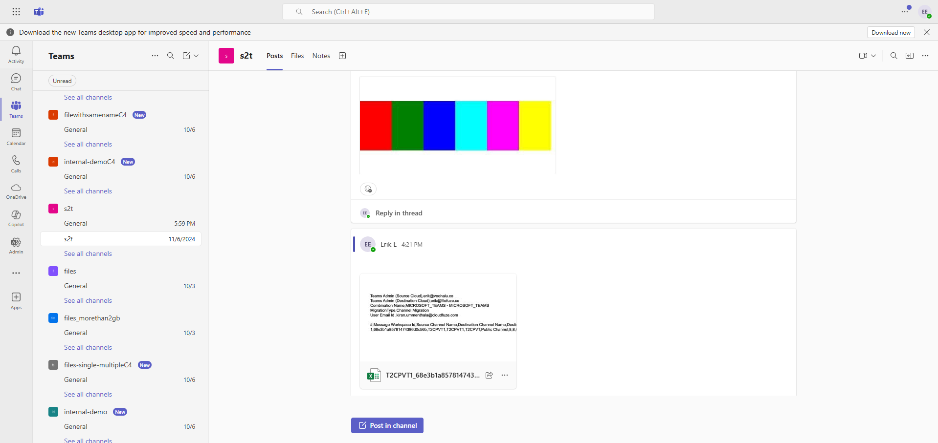 slack attachments migrated to teams