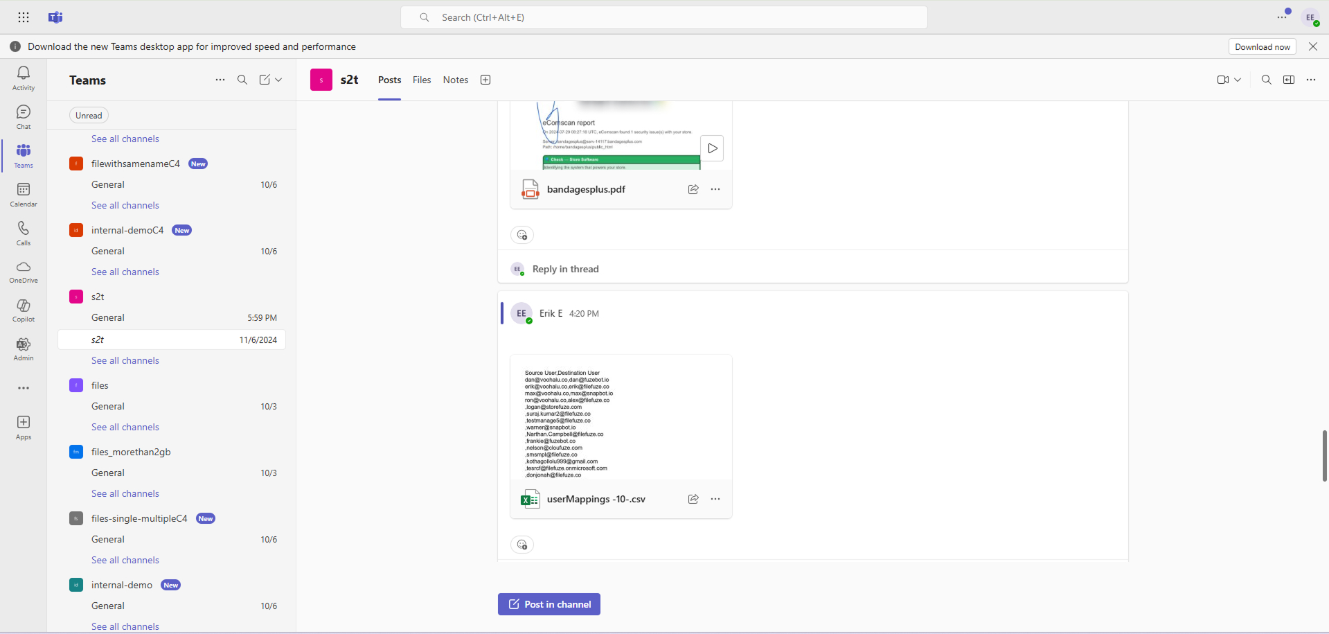 slack attachments migrated to teams