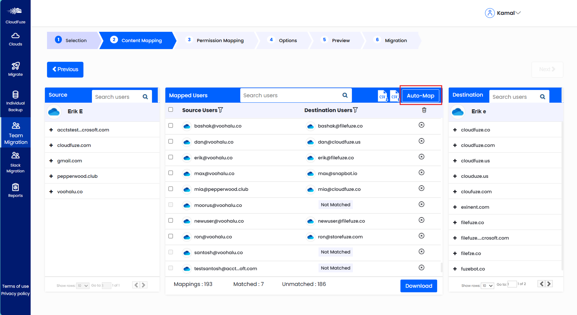 Auto User Mapping feature in Cloudfuze
