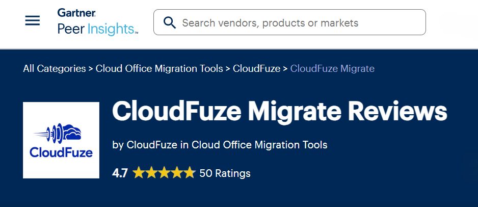CloudFuze Gartner Peer Insights