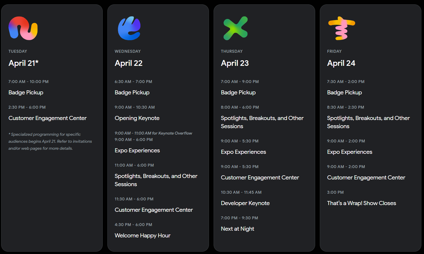 Google Cloud Next 2026 Event Schedules