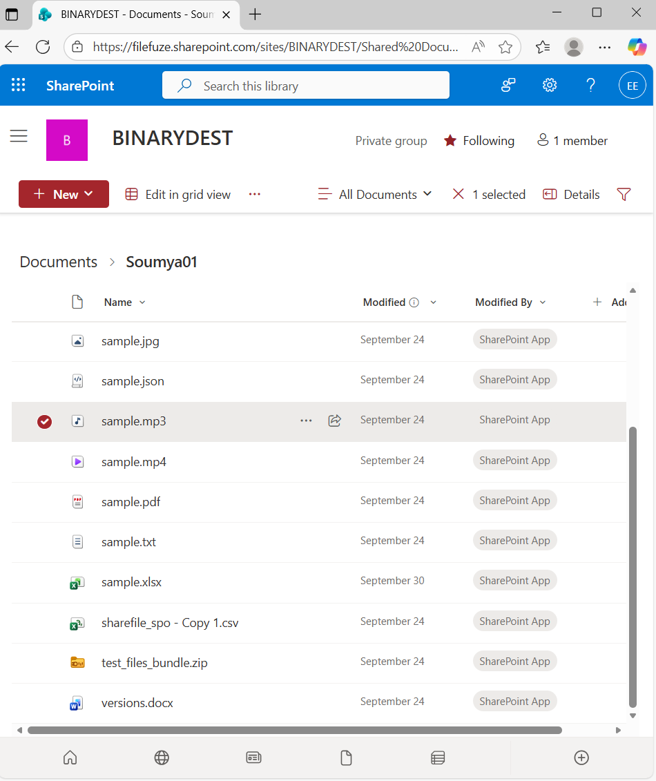 ShareFile timestamps migrated through CloudFuze Migrate with complete replication at SharePoint