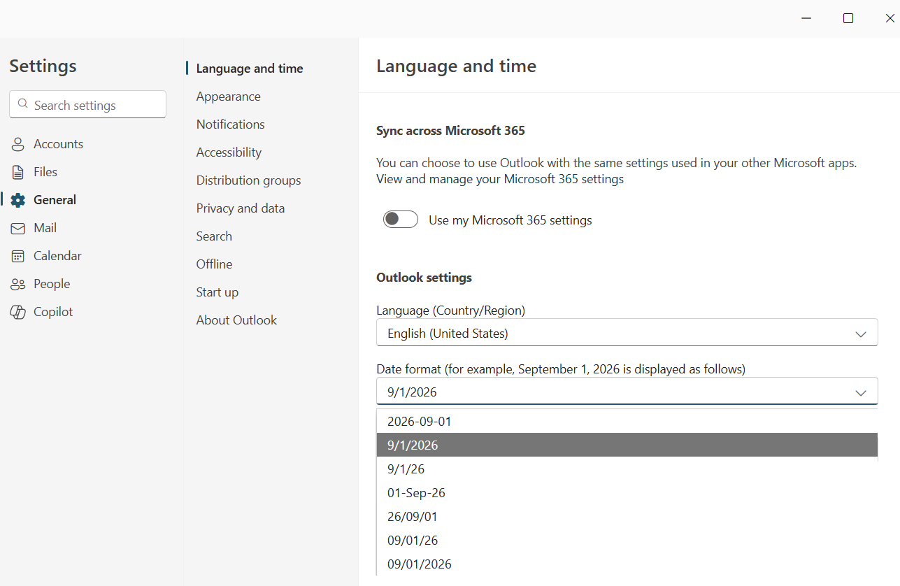 You can change your preferred style from Date Format options
