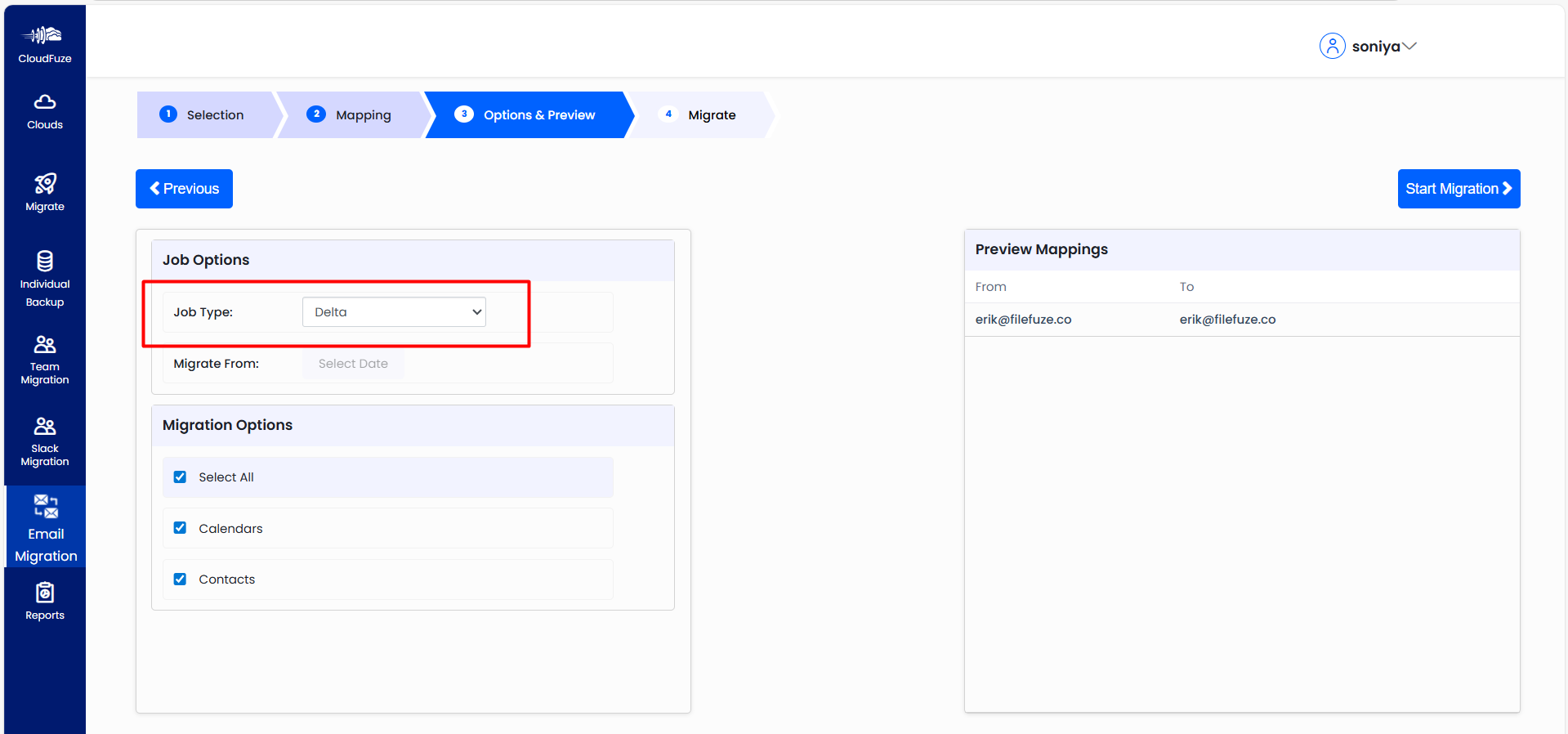 mailbox delta migration