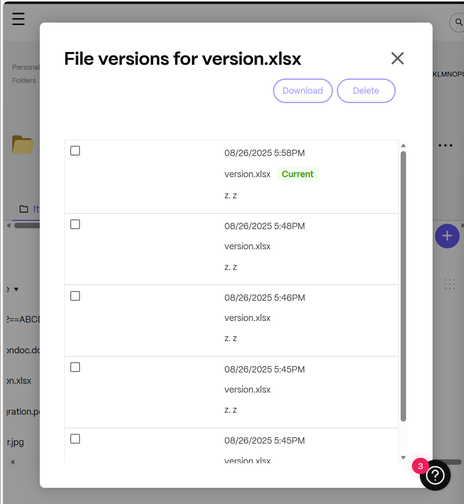 File Versions ShareFile