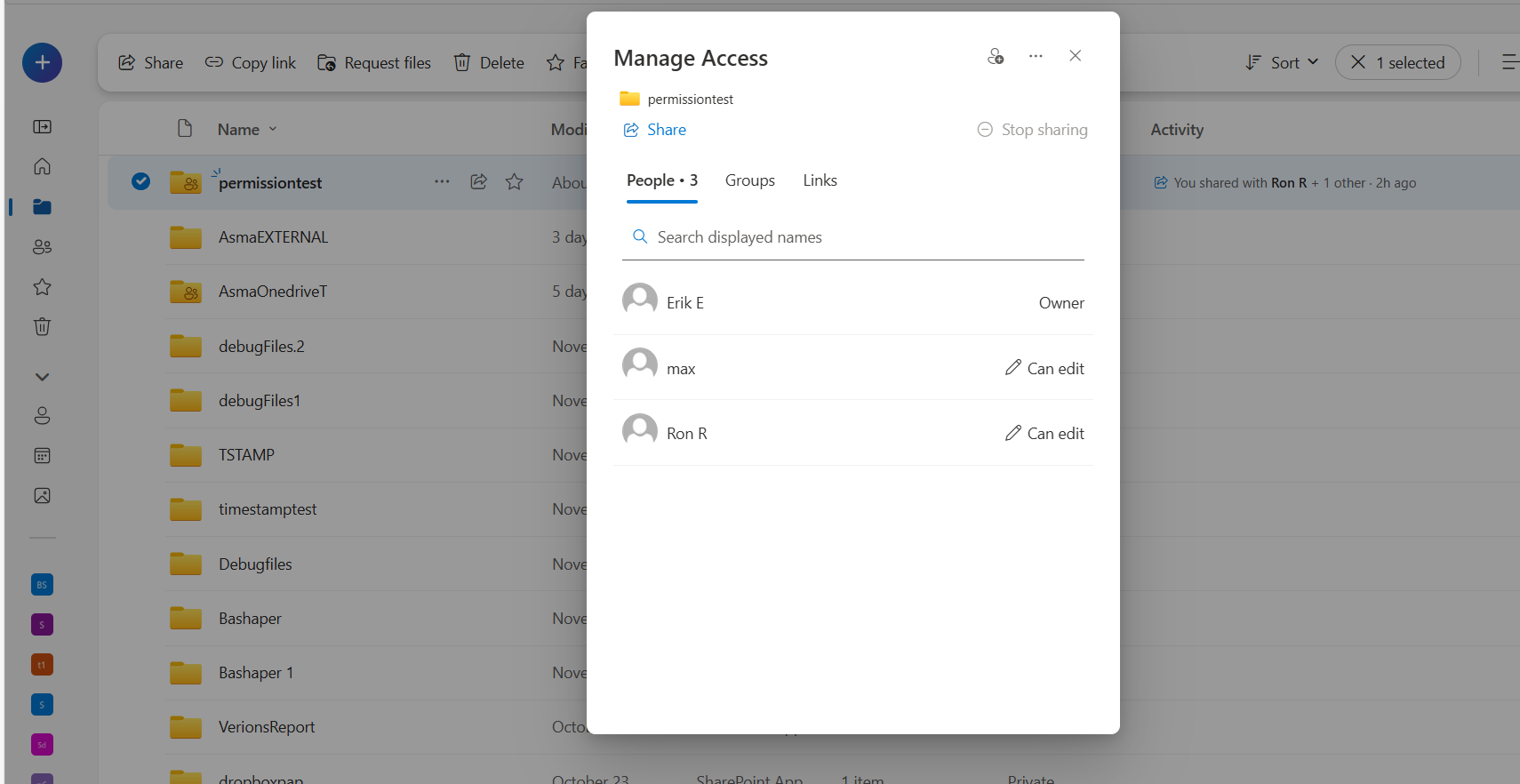 Source OneDrive permissions in original tenant