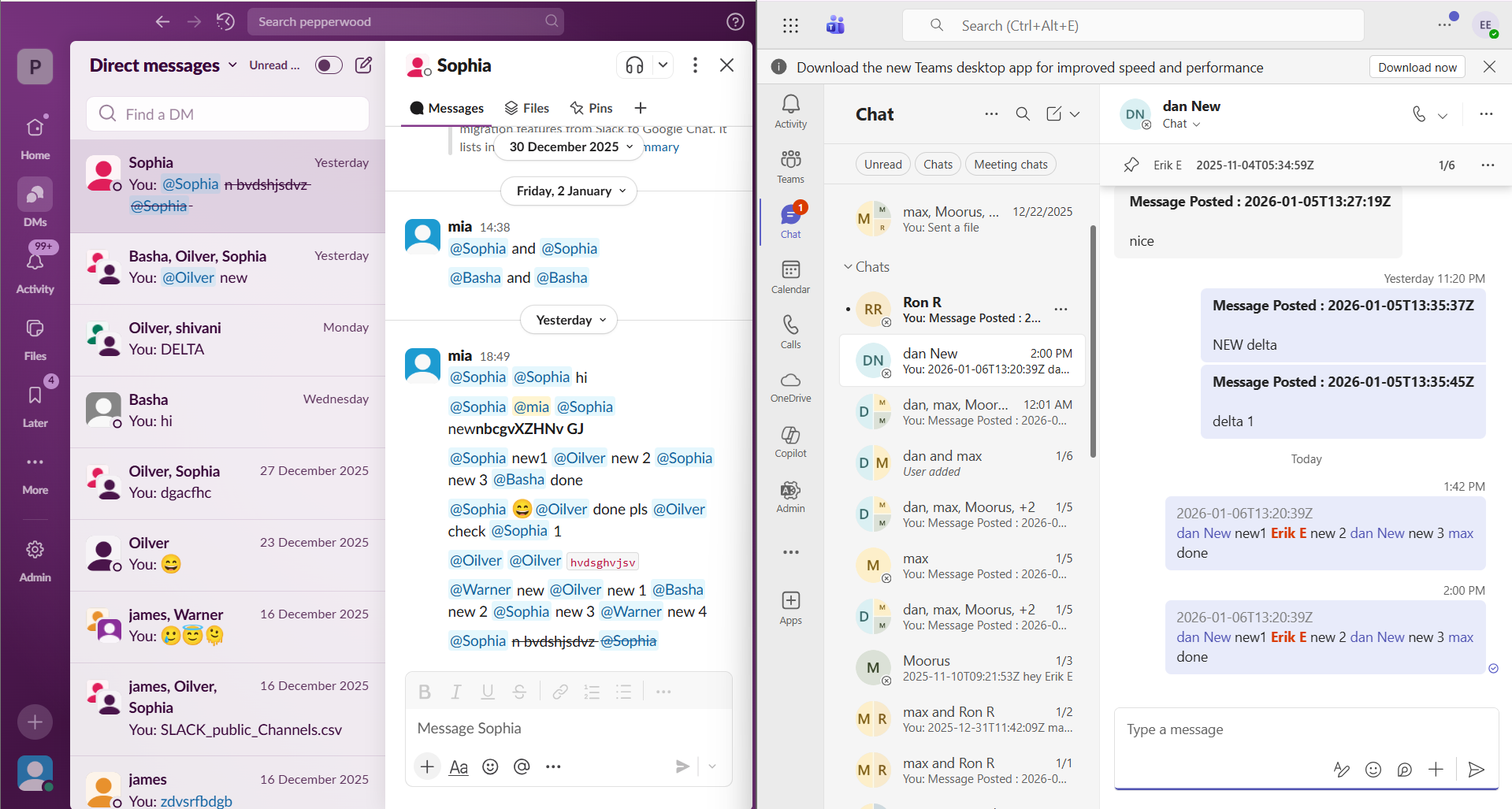 Direct messages migration