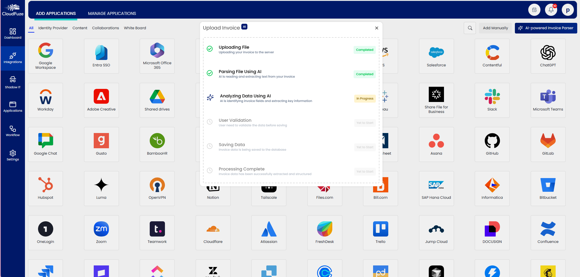 Our AI parsing in action