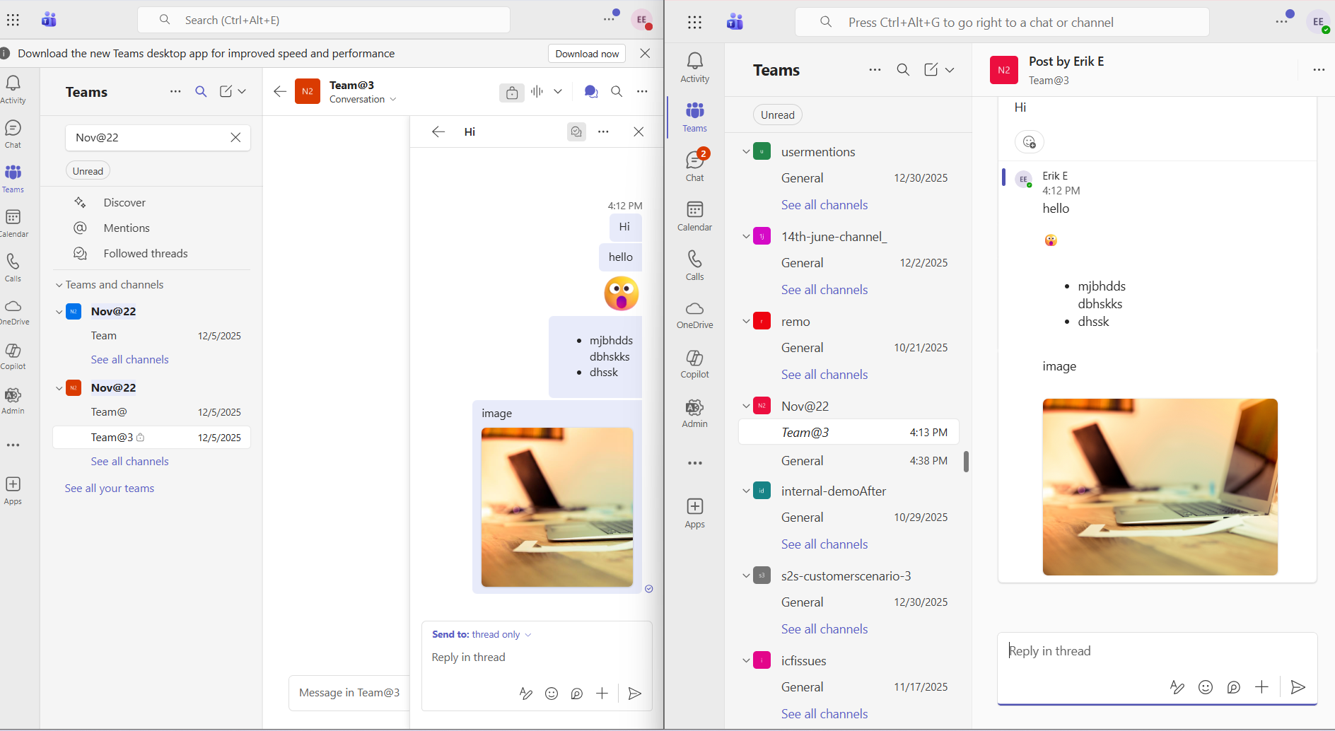 Private Teams Channel Thread Migration: Before and After