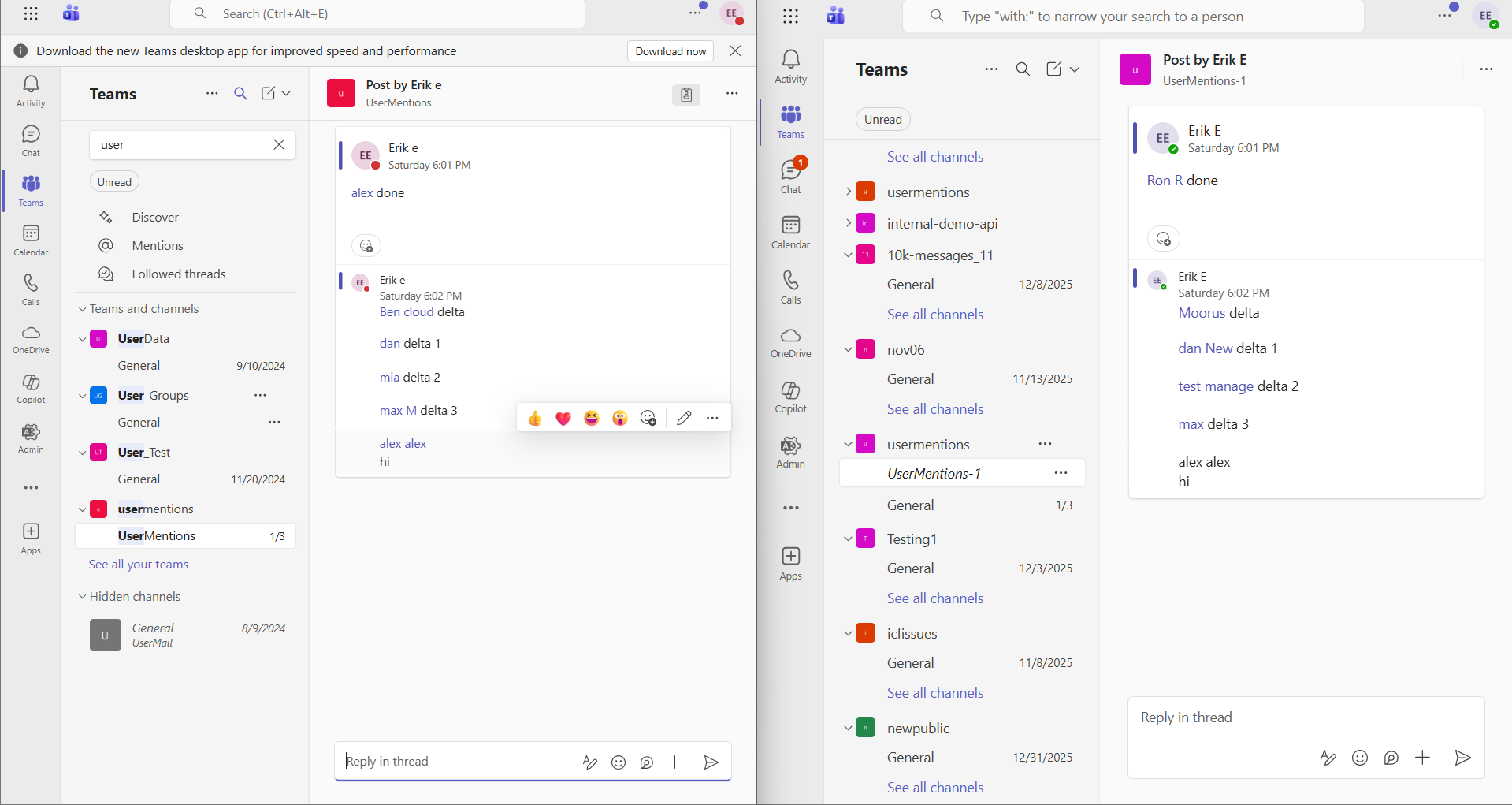 Public Teams Channel Thread Migration Before and After