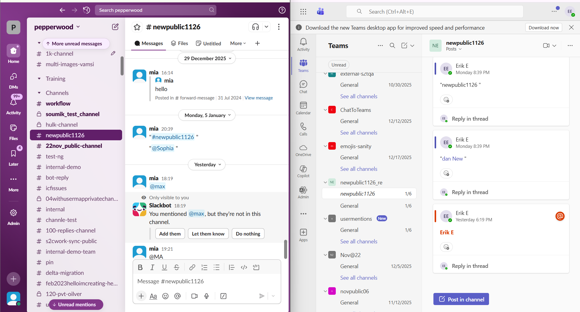 Public channel messages migration