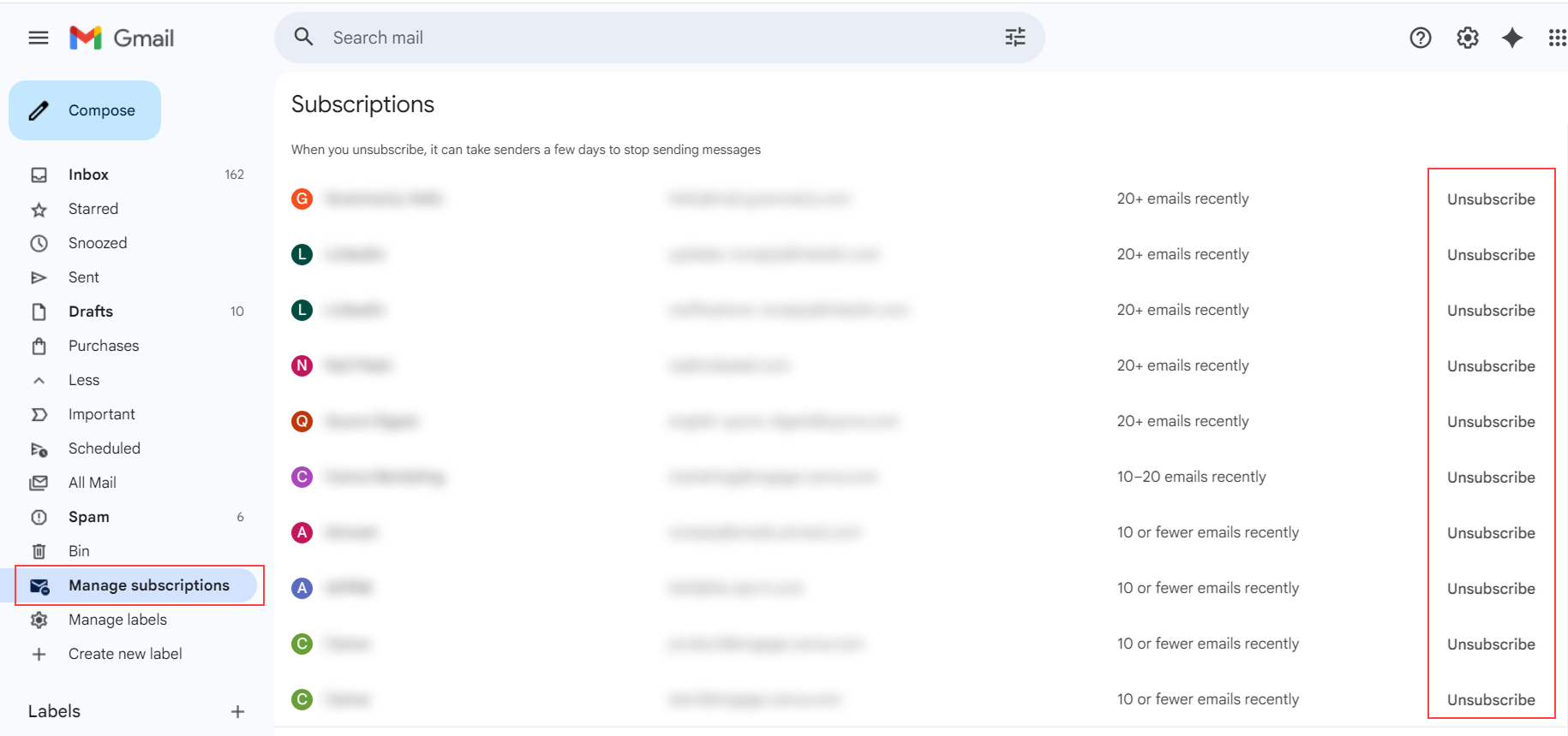 Unsubscribe email Gmail
