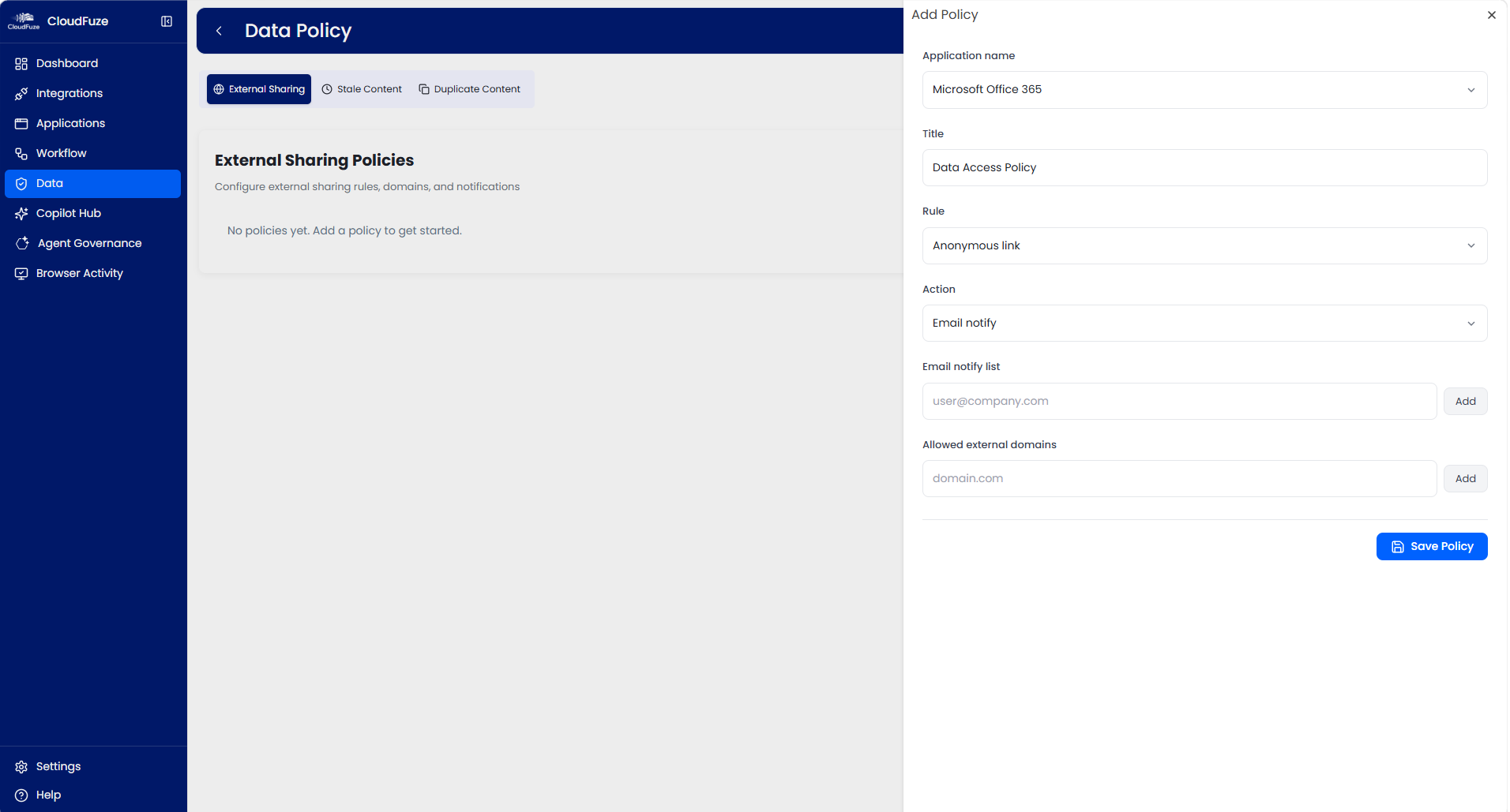 CloudFuze Manage: Data Management Dashboard