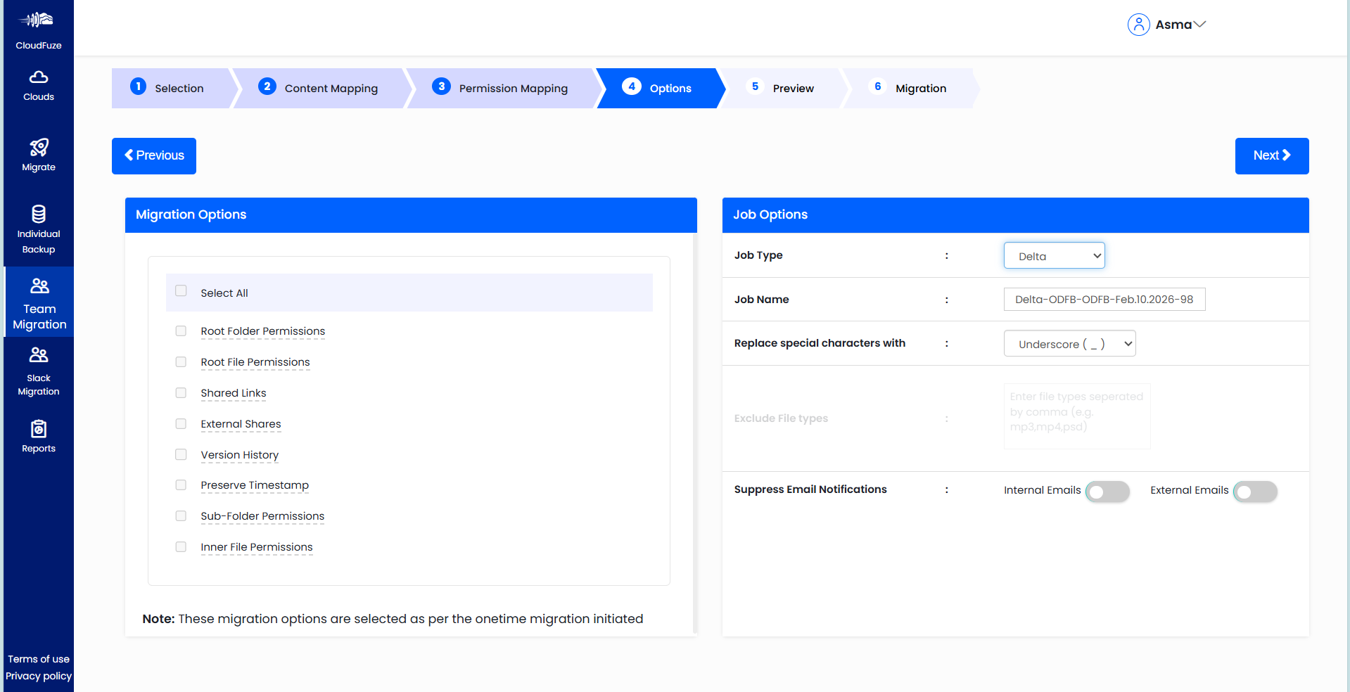 Migrate OneDrive to another OneDrive with Delta sync with CloudFuze