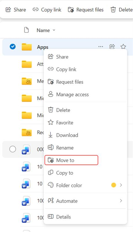 Move Files Between Different Drives in OneDrive Using the Web Interface