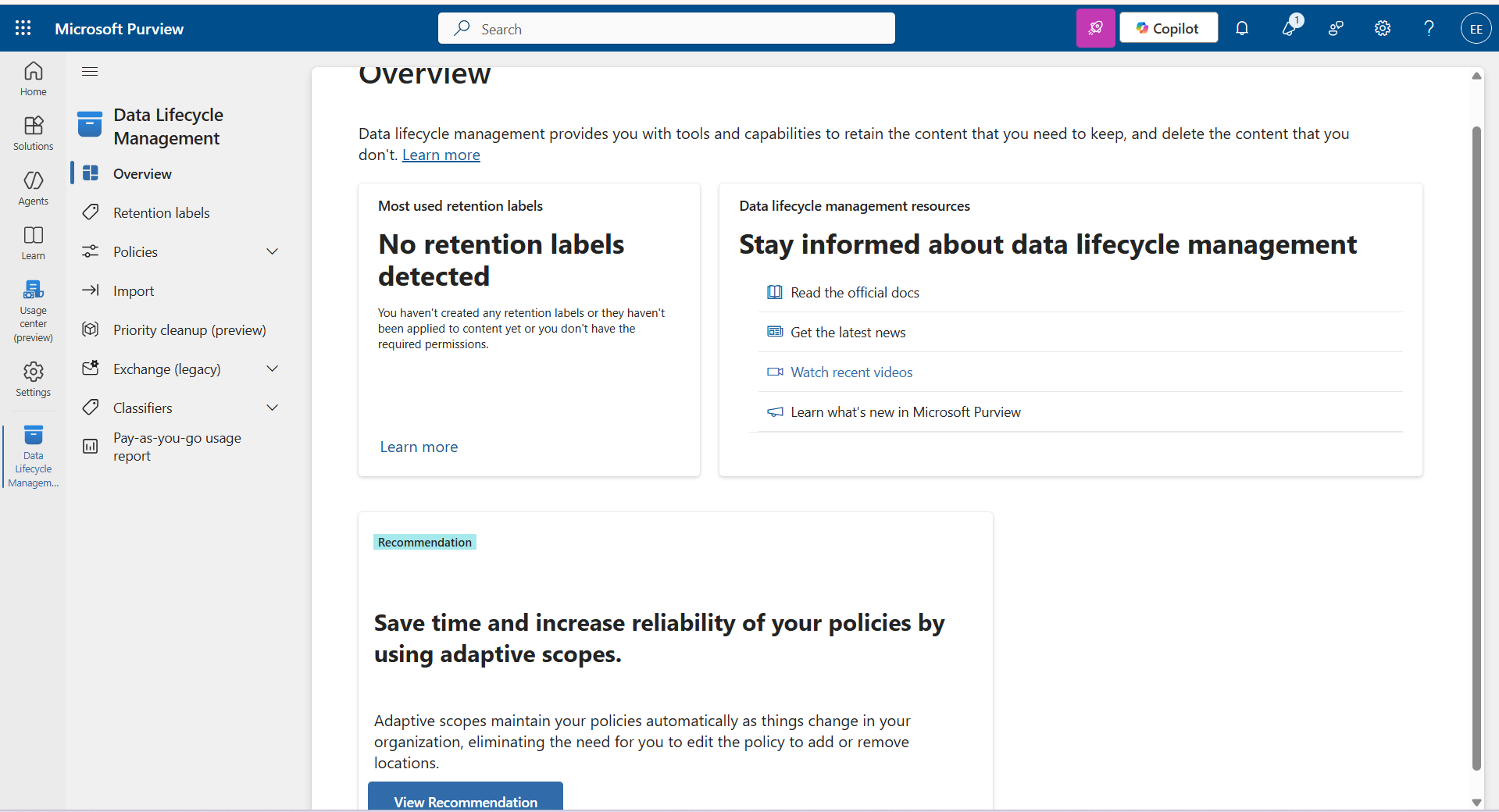 Navigate to Microsoft Purview.