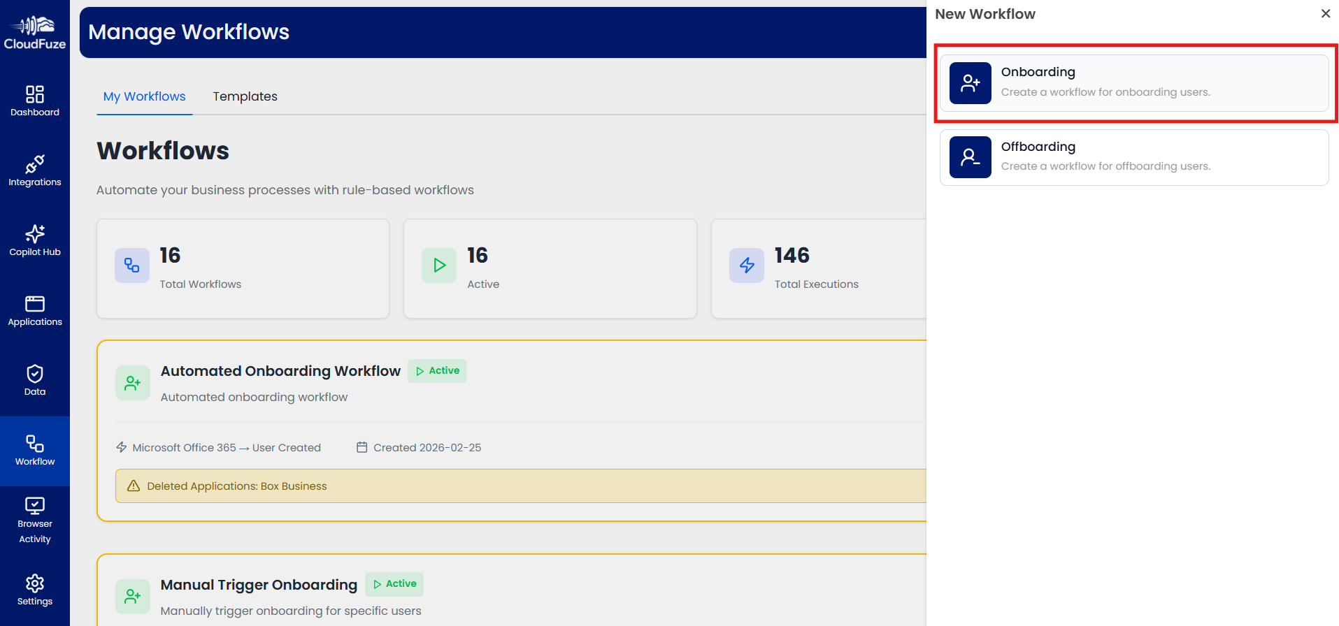 Create An Onboarding Workflow in CloudFuze Manage