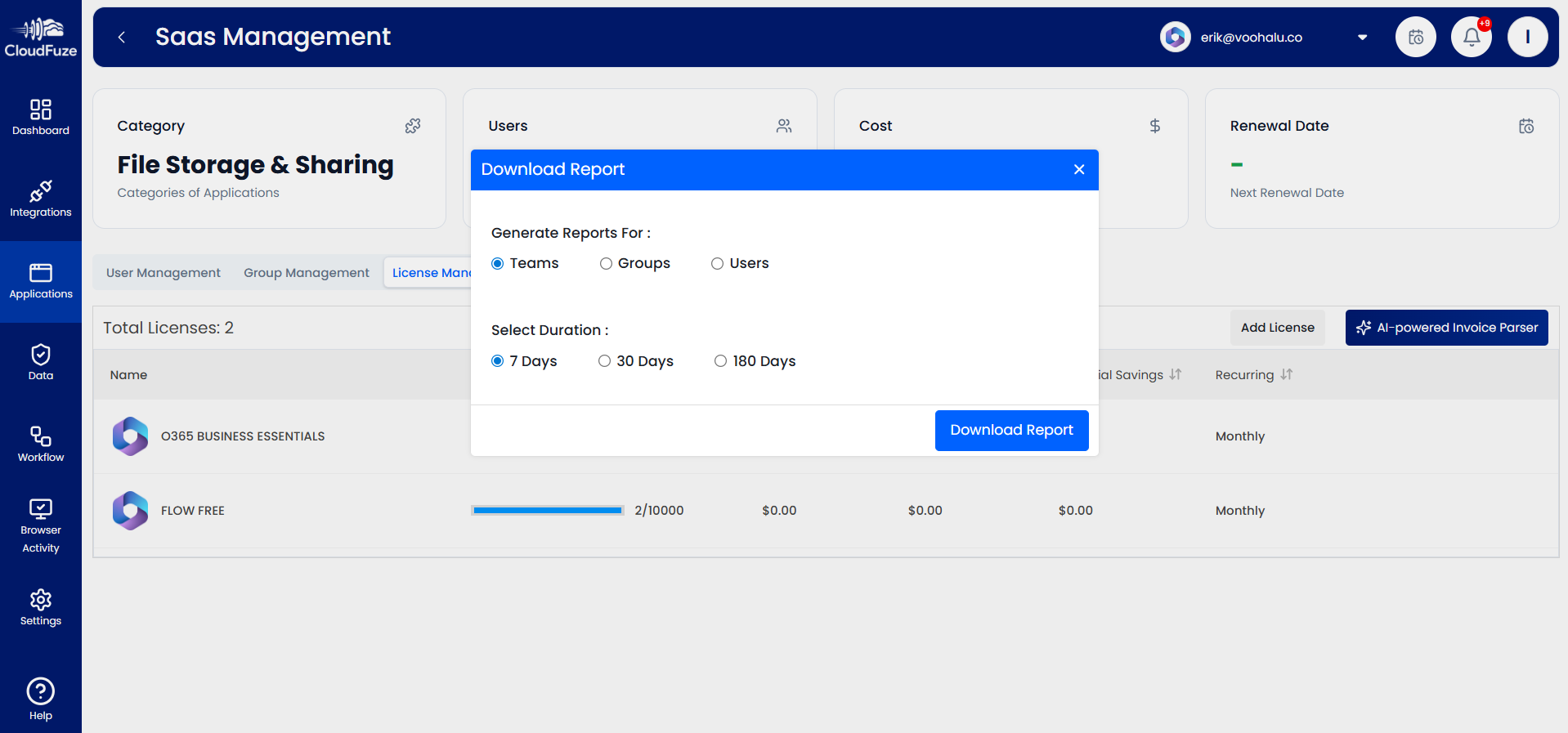 Download Reports in CloudFuze Manage