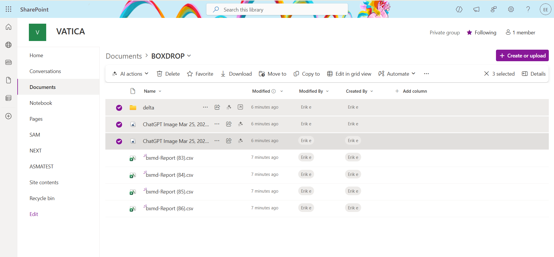 Incremental changes moved to the SharePoint environment