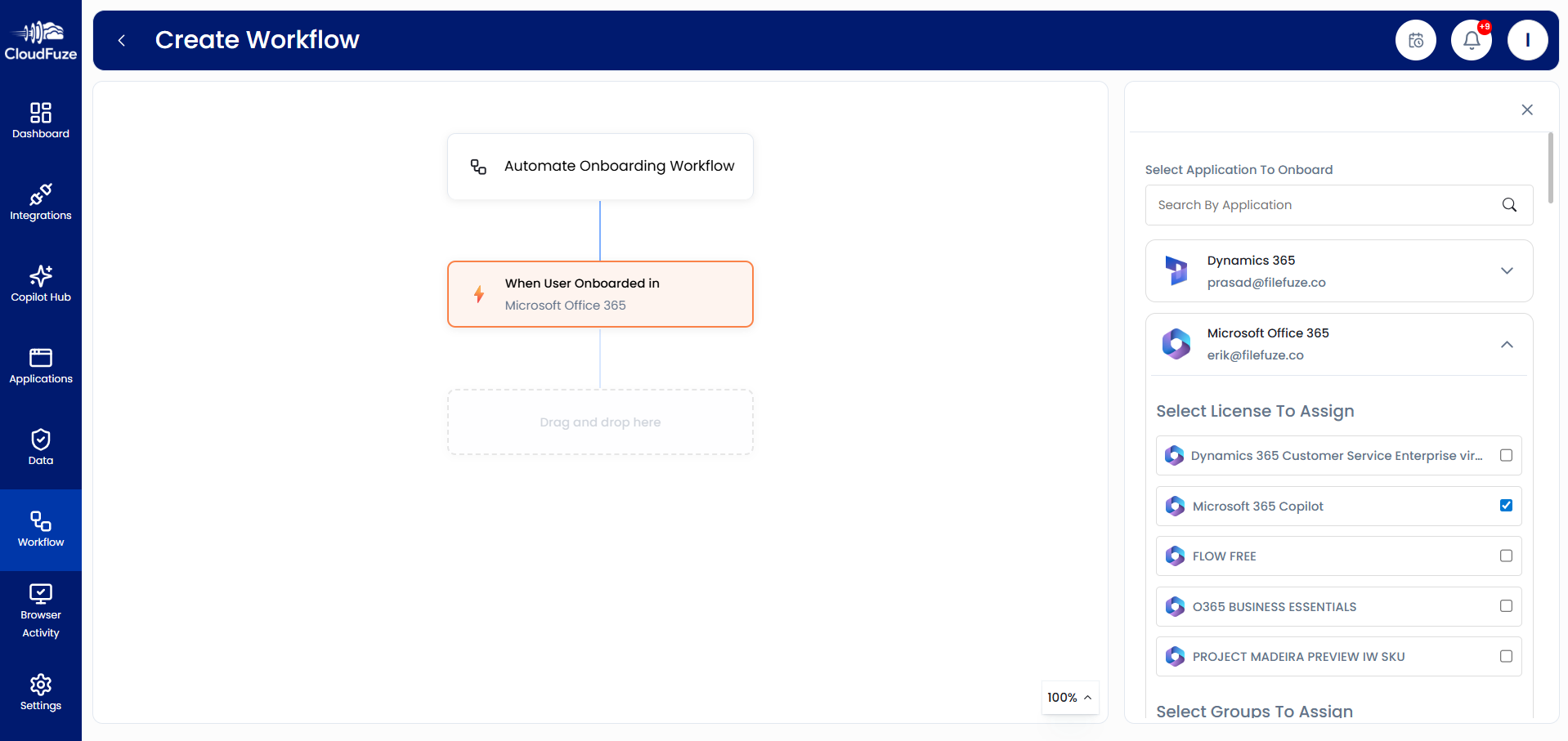 Licensing Onboarding Workflow in CloudFuze Manage