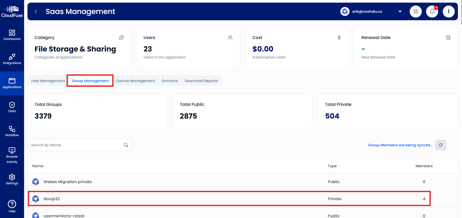 Manage Groups in CloudFuze Manage