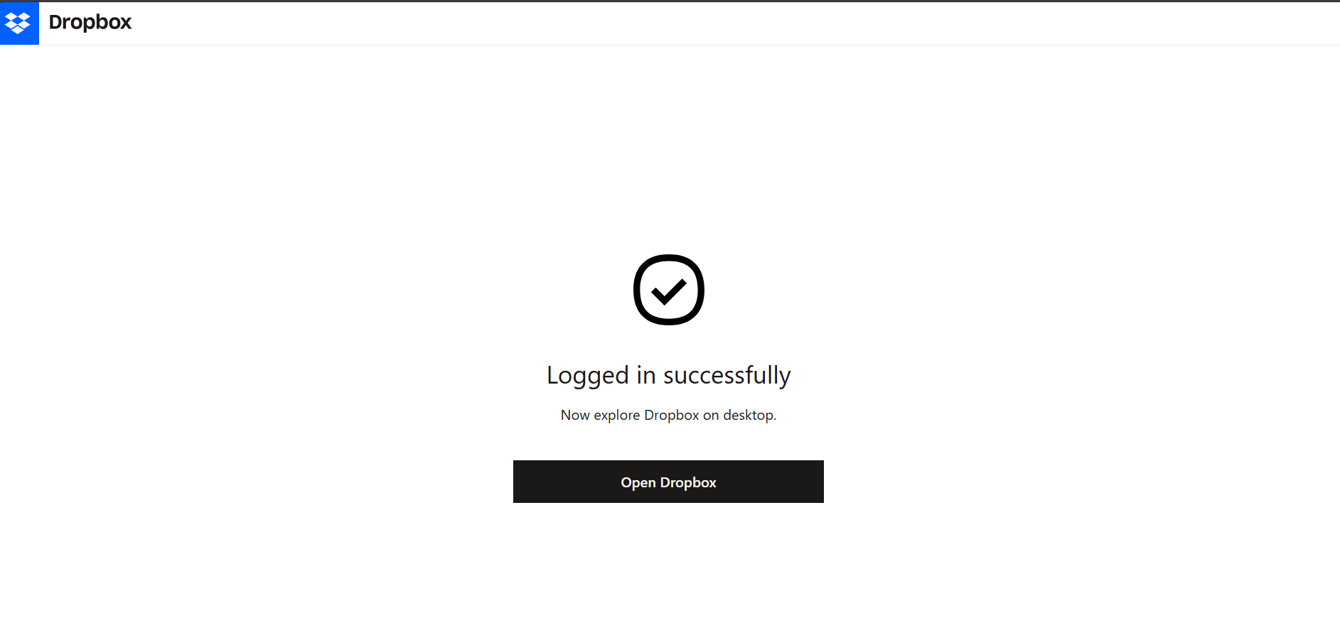 logging in to access dropbox on desktop