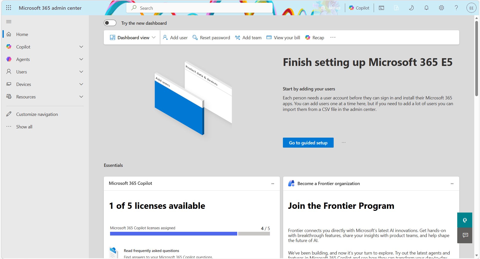 Navigating to Microsoft 365 Admin Center