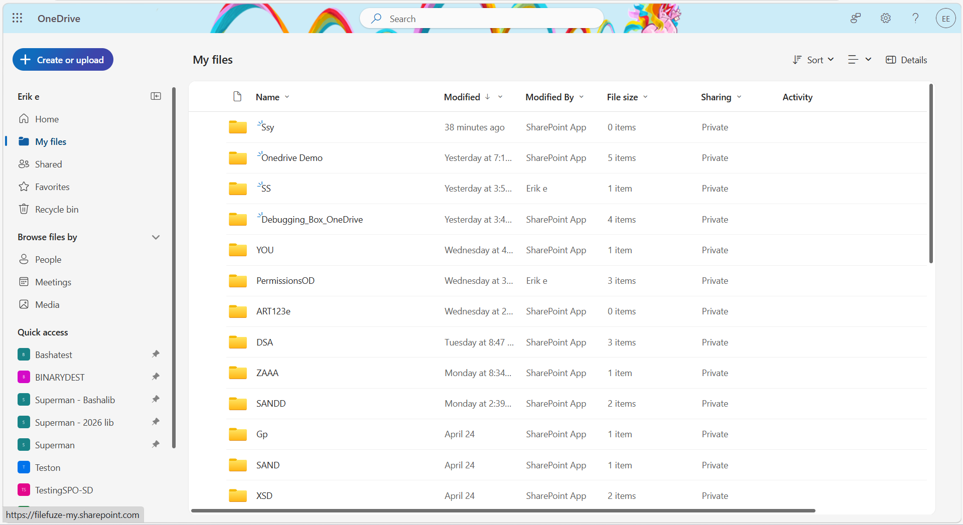 Navigating to OneDrive files