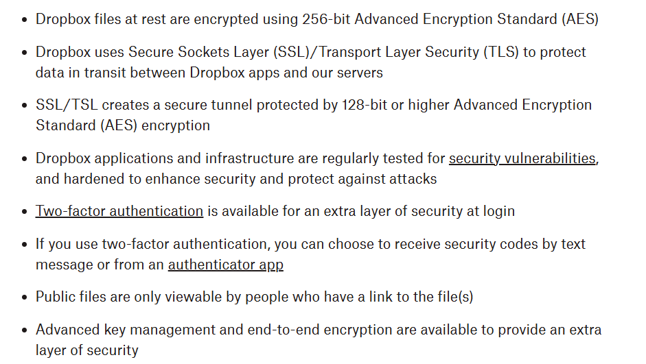 layers of protection in Dropbox