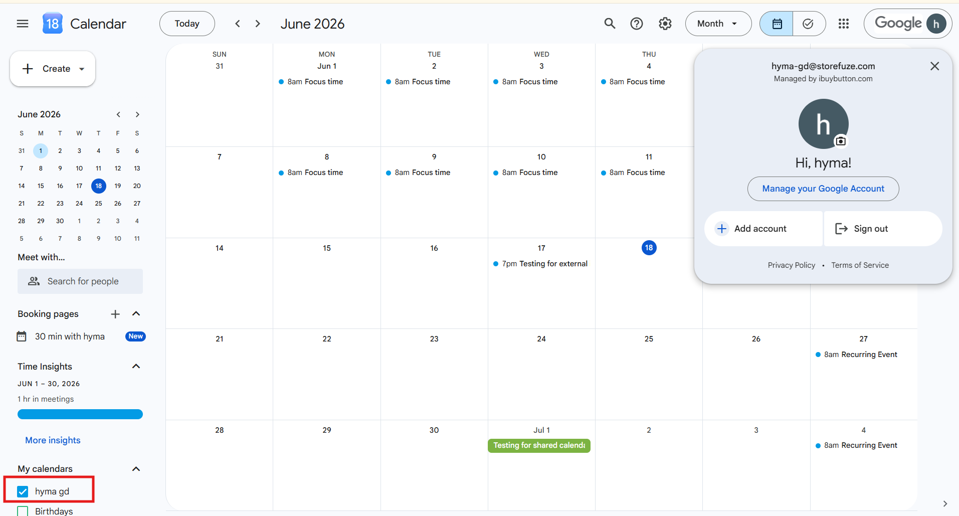 Calendar events imported to Google Calendar