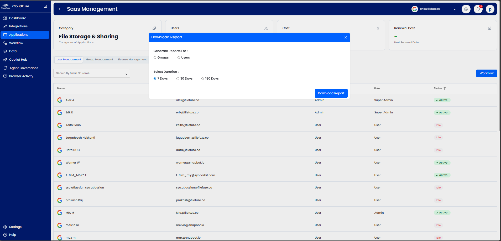 CloudFuze Manage: Download Feature Preview