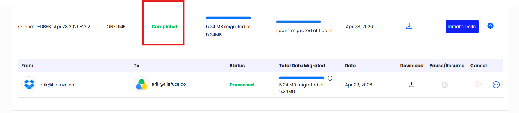 Step 18: Dropbox Business to Google Shared Drives Migration Has Been Completed