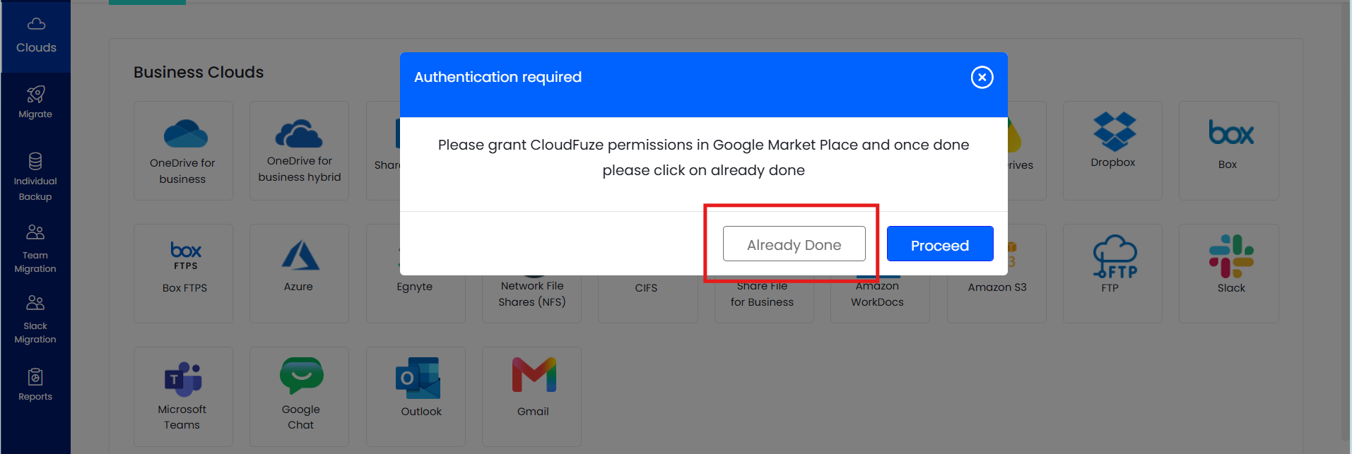 Step 5: Authorize Google Shared Drive