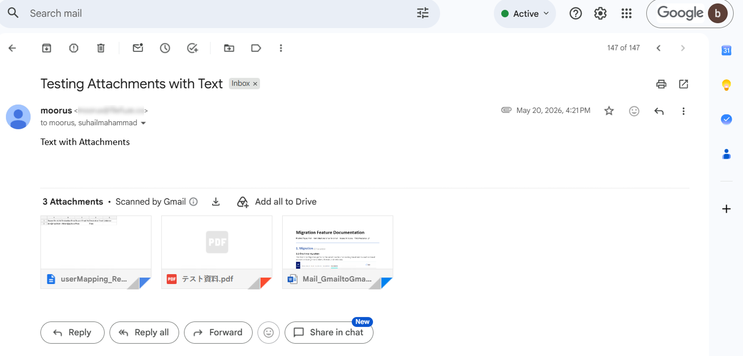 Outlook to gmail migration with attachments