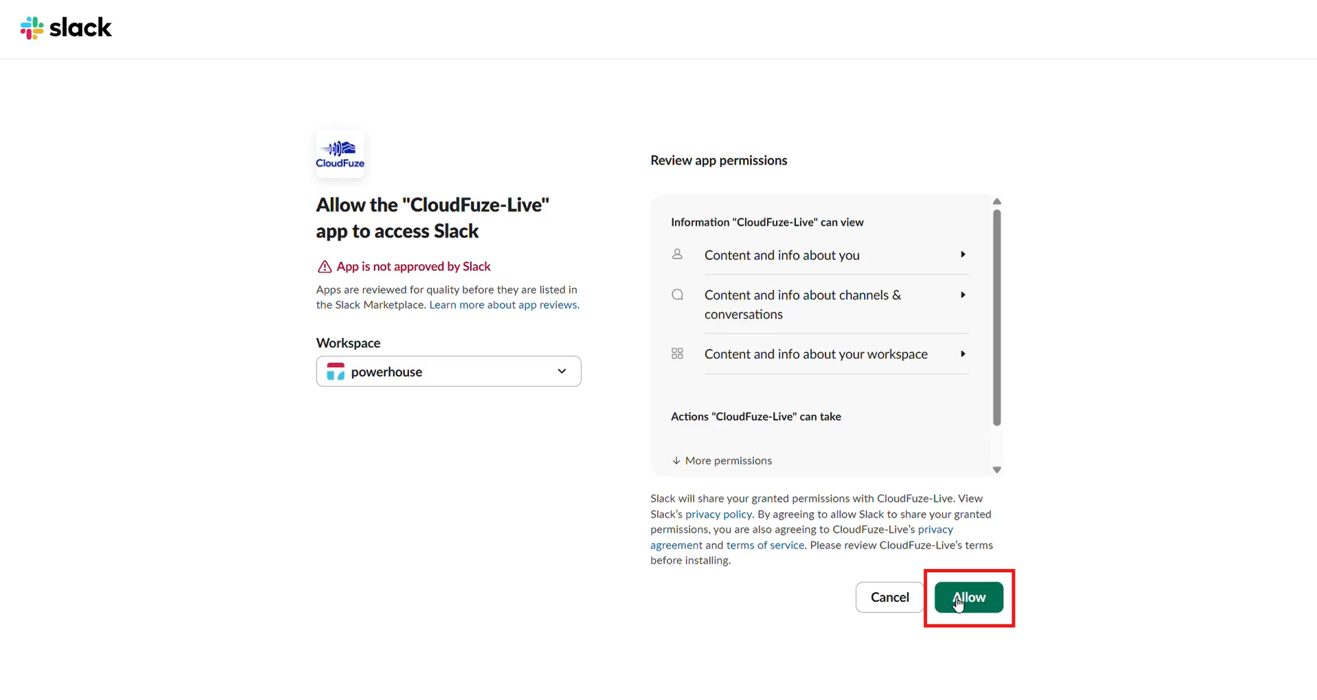 Allow CloudFuze to Access Slack