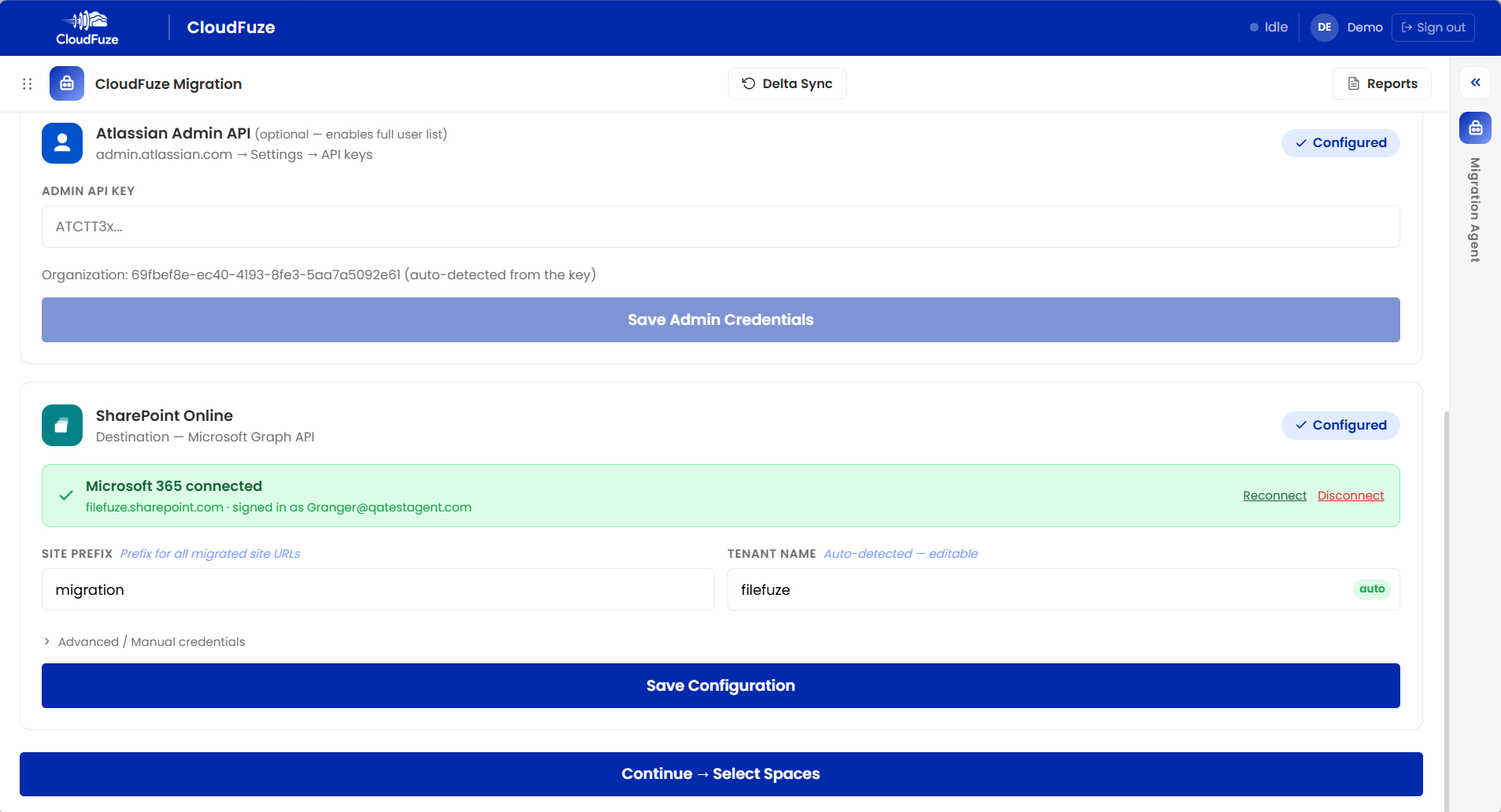 Connect SharePoint Online as the Destination