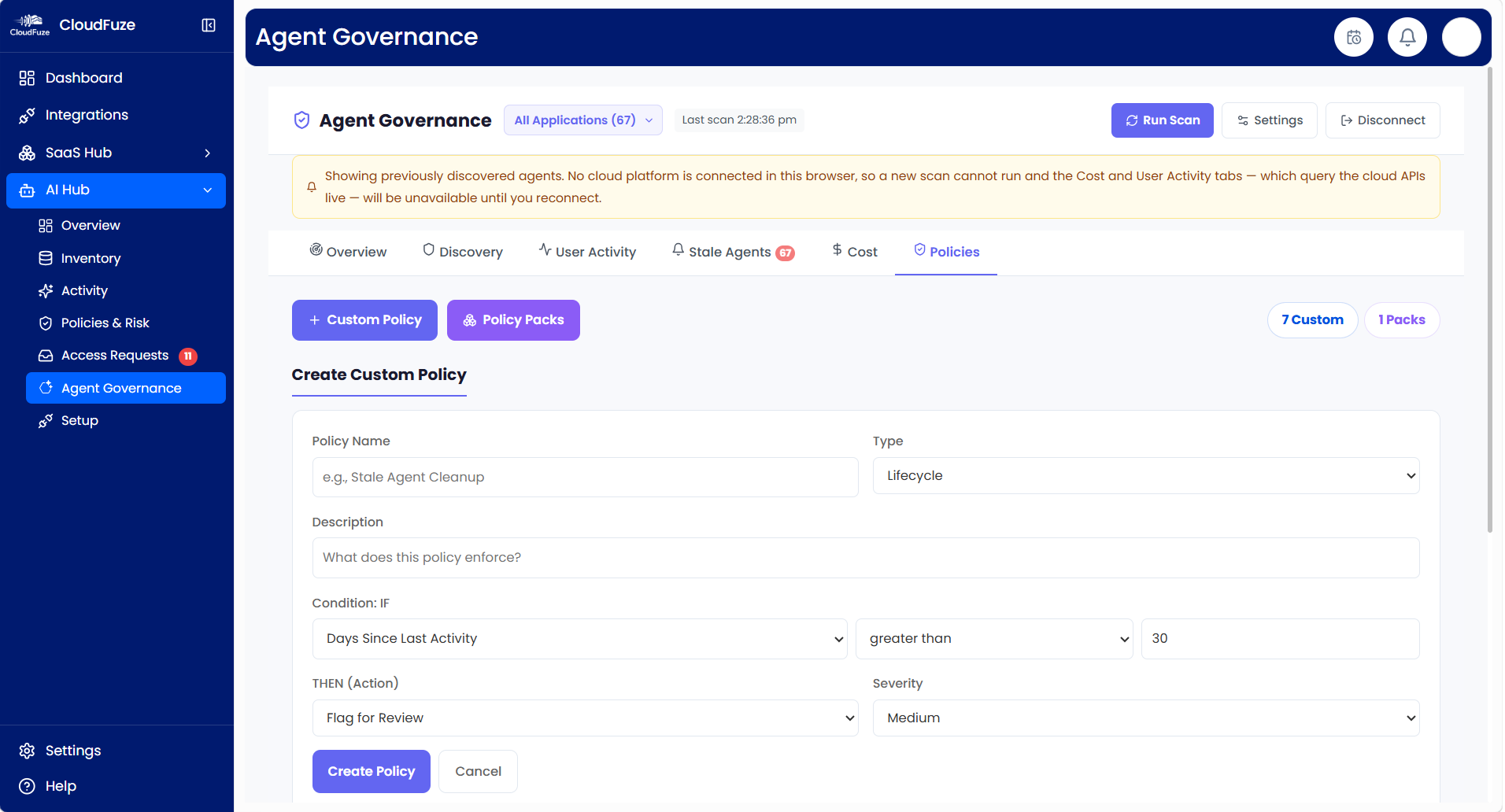 CloudFuze Manage: Custom Policy Feature